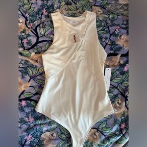 white cutout bodysuit